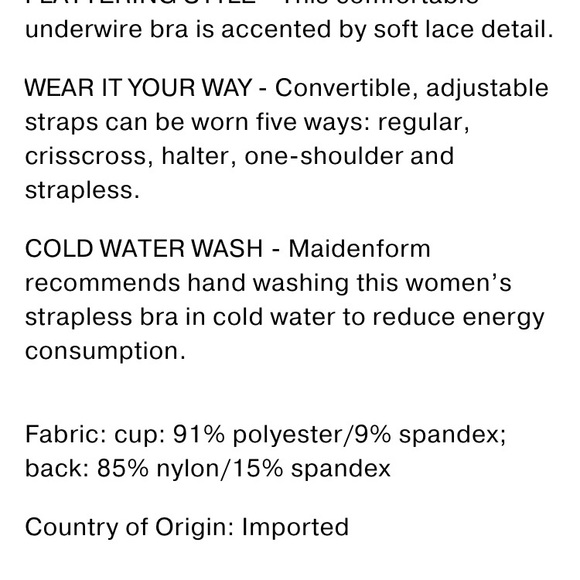 NWOT Maidenform Multiway Push-up Strapless Bra - Picture 16 of 16